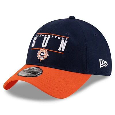Casquette ajustable unisexe New Era bleu marine/orange Connecticut Sun 2025 WNBA Draft 9TWENTY