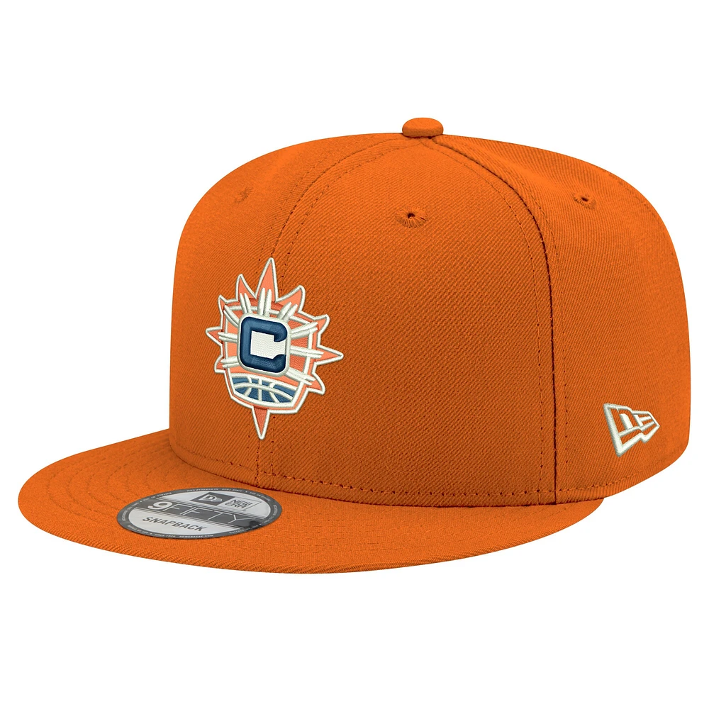 Casquette snapback unisexe New Era orange avec logo Connecticut Sun 9FIFTY