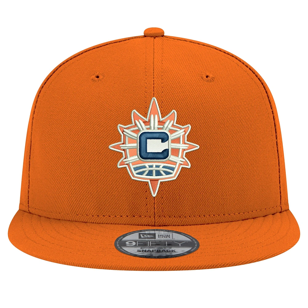 Casquette snapback unisexe New Era orange avec logo Connecticut Sun 9FIFTY