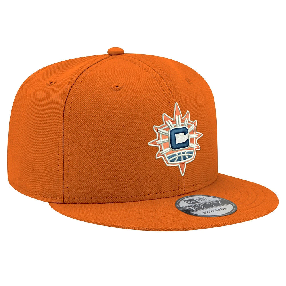 Casquette snapback unisexe New Era orange avec logo Connecticut Sun 9FIFTY