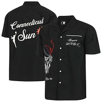 Chemise de bowling unisexe round21 noire Connecticut Sun Lucky Strike à boutons complets