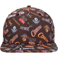 Casquette Snapback à imprimé intégral pour hommes, marron, Cookies