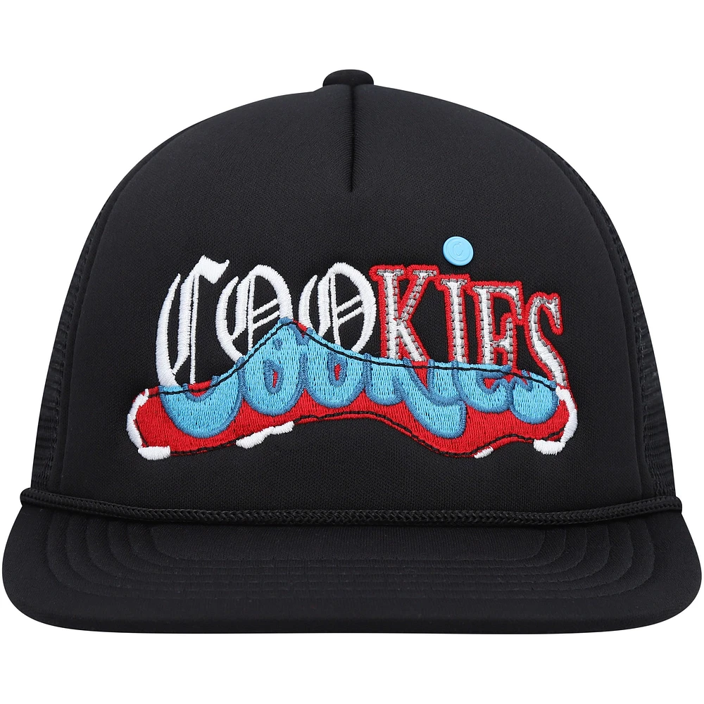 Casquette Snapback Cookies noire Upper Echelon Trucker pour hommes