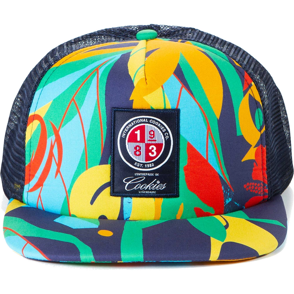 Men's Cookies Clothing Navy Corsica All-Over Print Trucker Snapback Hat