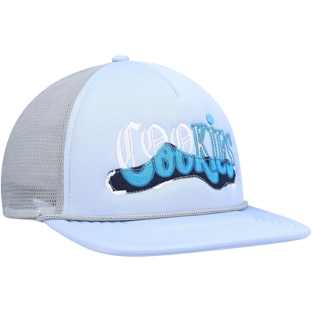 Men's Cookies Light Blue/Gray Upper Echelon Trucker Snapback Hat