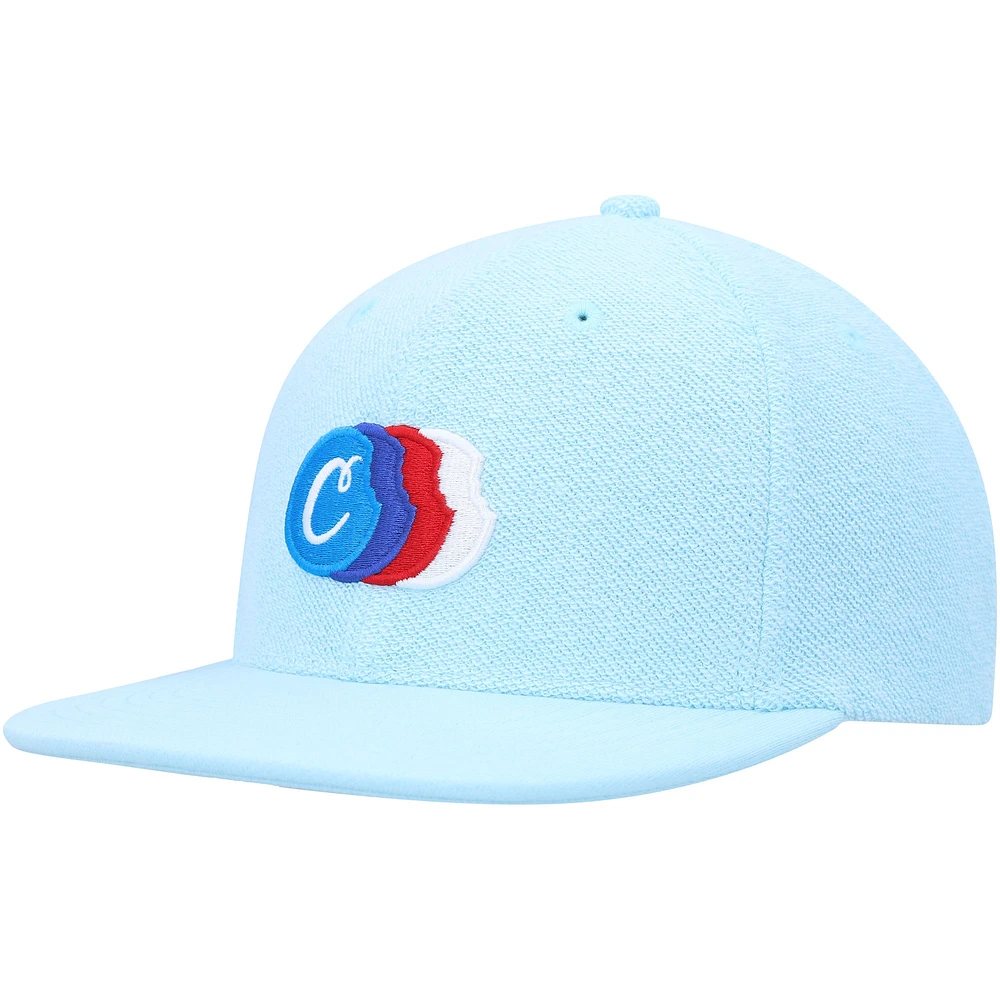 Casquette Snapback Cookies bleu clair dos à dos French Terry pour hommes