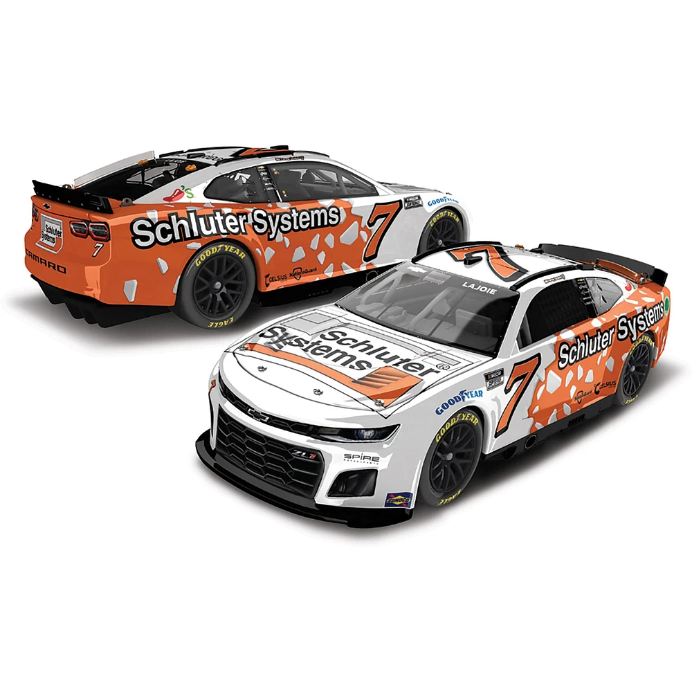 Action Racing Corey LaJoie 2024 #7 Schluter Systems 1:64 Chevrolet Camaro moulé sous pression avec peinture régulière