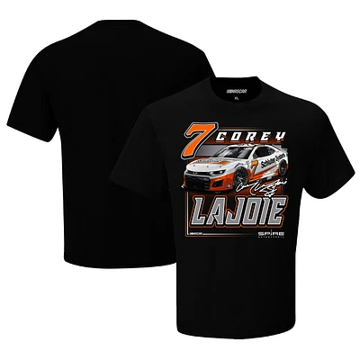 Men's Checkered Flag Black Corey LaJoie Schluter Systems Car T-Shirt