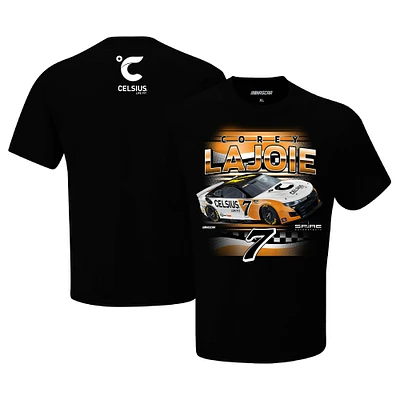 T-shirt de voiture Corey LaJoie Celsius noir à damier pour hommes