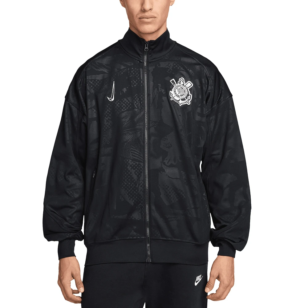 Veste zippée Nike Corinthians Academy Pro Anthem pour homme, noire