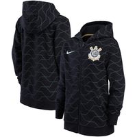 Youth Nike Black Corinthians Club Full-Zip Hoodie