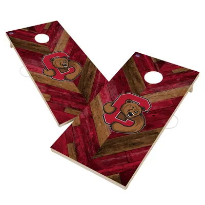 Cornell Big Red 2' x 4' Solid Wood Herringbone Regulation Cornhole Board Set