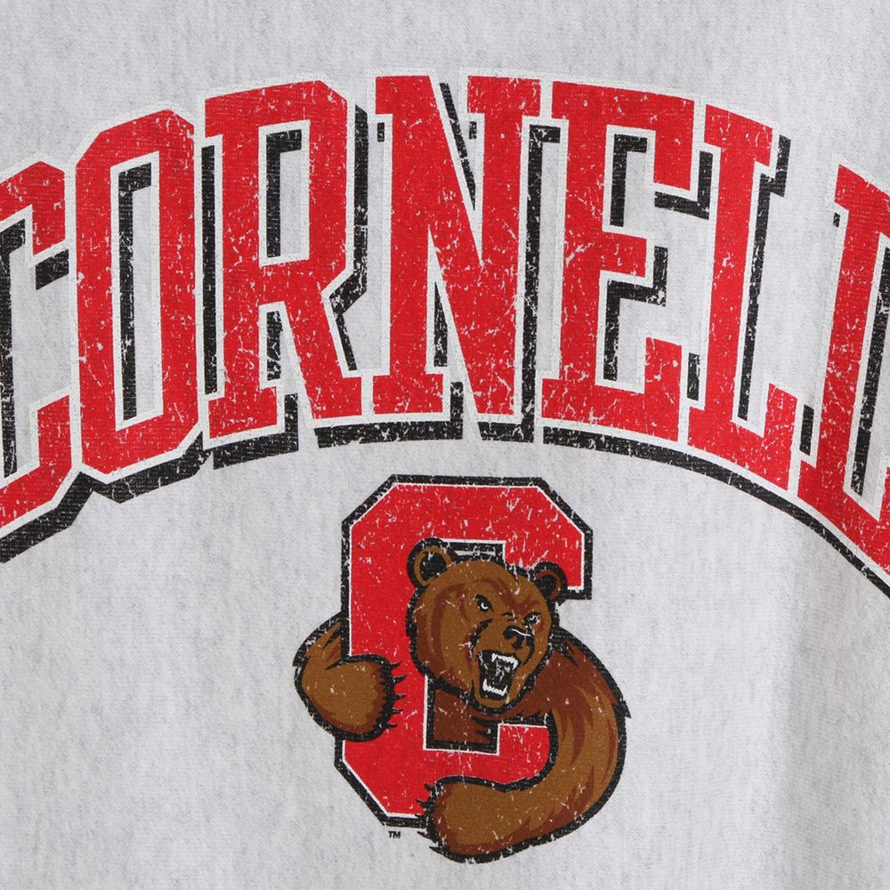 Men's Champion Gray Cornell Big Red Arch Over Logo Reverse Weave Pullover Sweatshirt