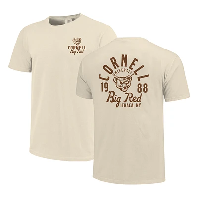 T-shirt crème Cornell Big Red Comfort Colors pour homme avec superposition de mascotte