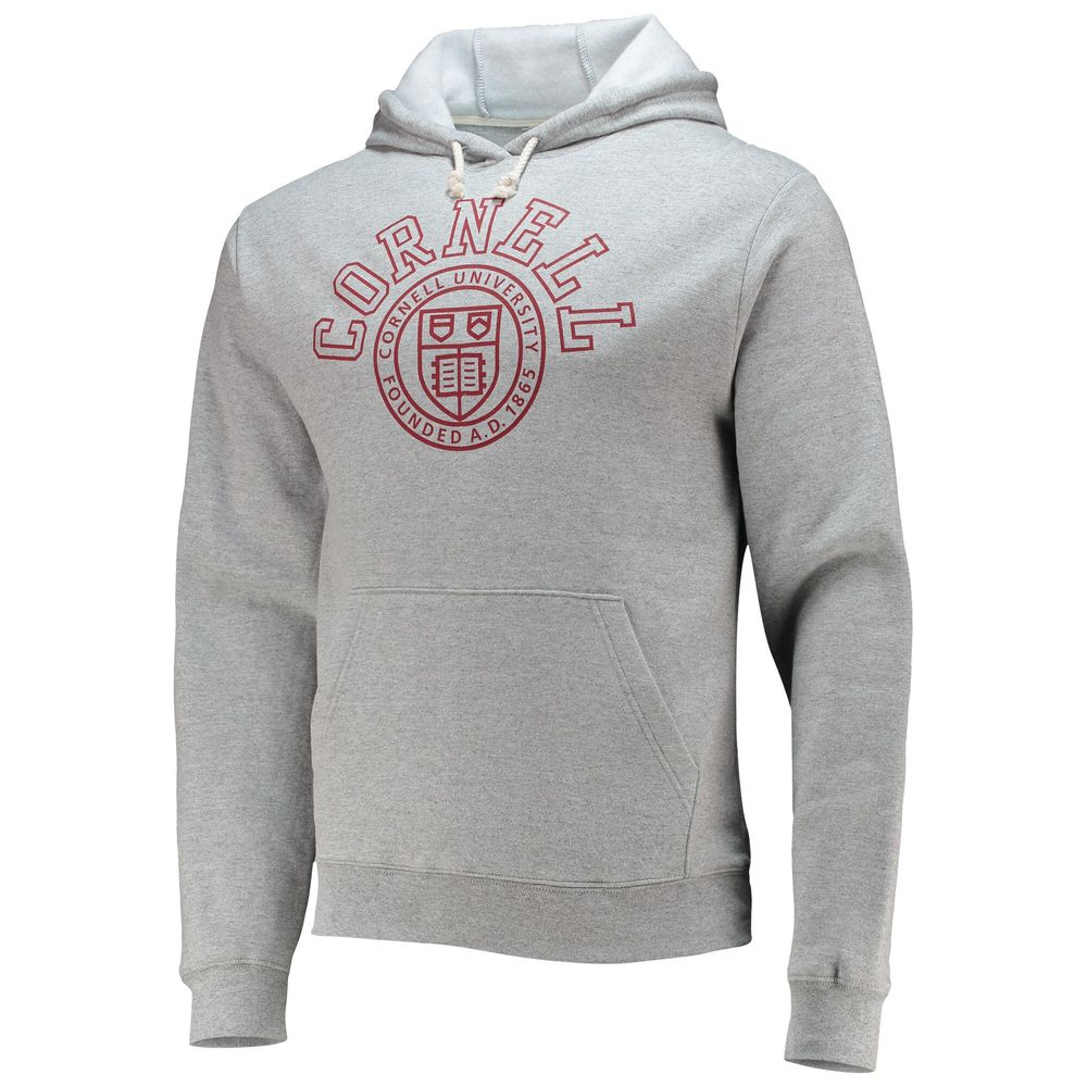 Men's League Collegiate Wear Heathered Gray Cornell Big Red Seal Neuvo Essential Fleece Pullover Hoodie