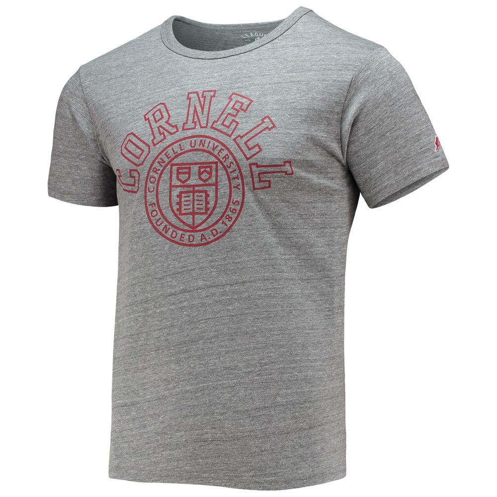 Men's League Collegiate Wear Heathered Gray Cornell Big Red Tide Seal Nuevo Victory Falls Tri-Blend T-Shirt