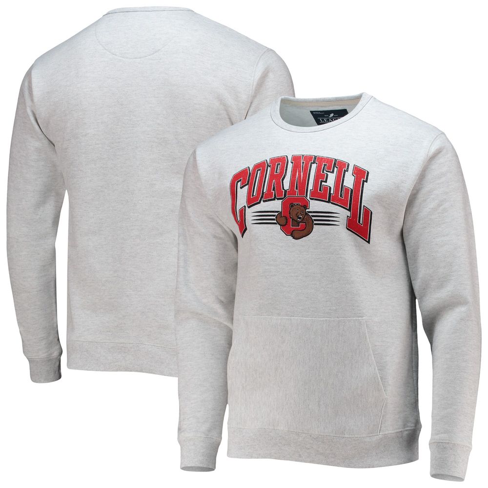 Men's League Collegiate Wear Heathered Gray Cornell Big Red Upperclassman Pocket Pullover Sweatshirt