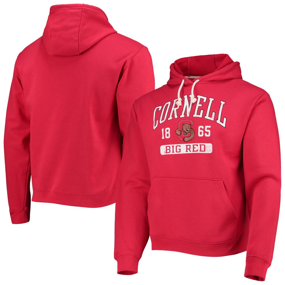 Men's League Collegiate Wear Red Cornell Big Volume Up Essential Fleece Pullover Hoodie