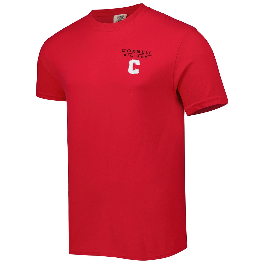 T-shirt rouge Cornell Big Red Landscape Shield pour homme