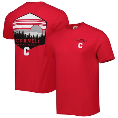 T-shirt rouge Cornell Big Red Landscape Shield pour homme