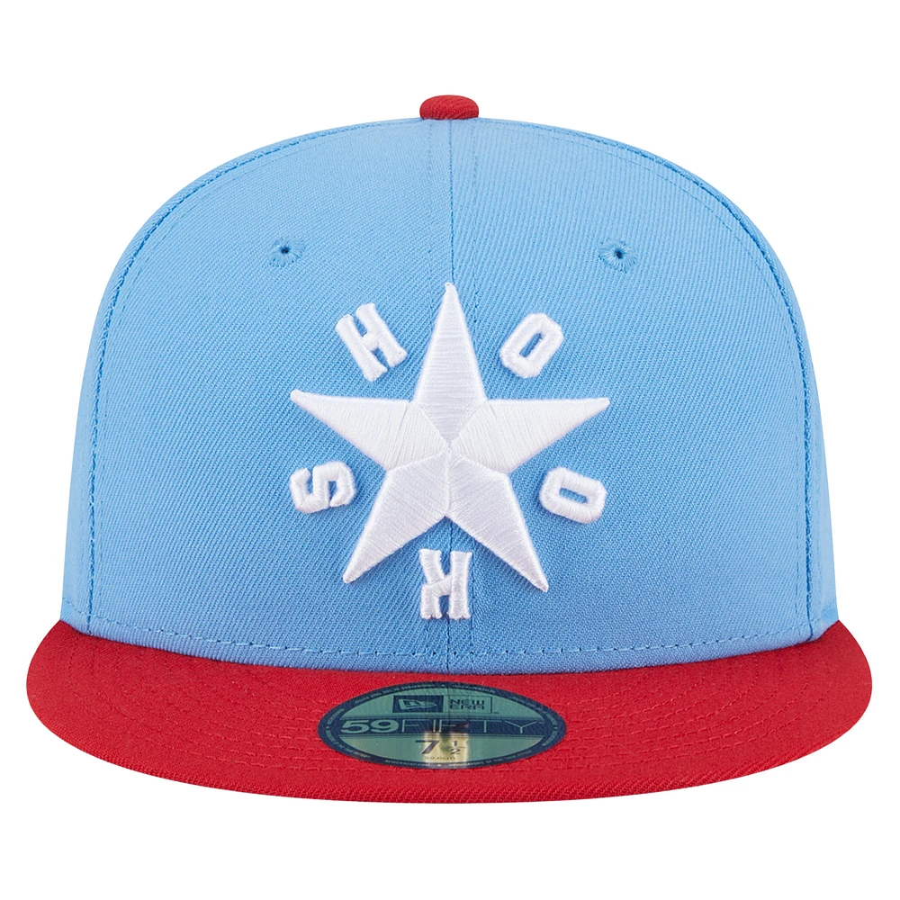 Men's New Era  Light Blue Corpus Christi Hooks Authentic Collection 59FIFTY Fitted Hat