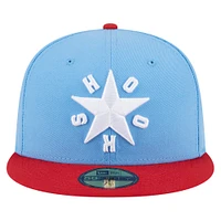 Men's New Era  Light Blue Corpus Christi Hooks Authentic Collection 59FIFTY Fitted Hat