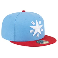 Men's New Era  Light Blue Corpus Christi Hooks Authentic Collection 59FIFTY Fitted Hat