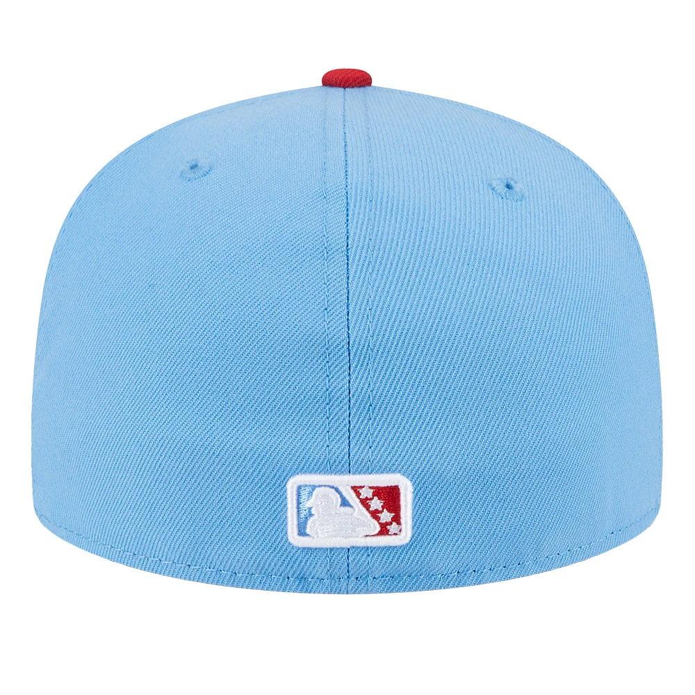 Men's New Era  Light Blue Corpus Christi Hooks Authentic Collection 59FIFTY Fitted Hat