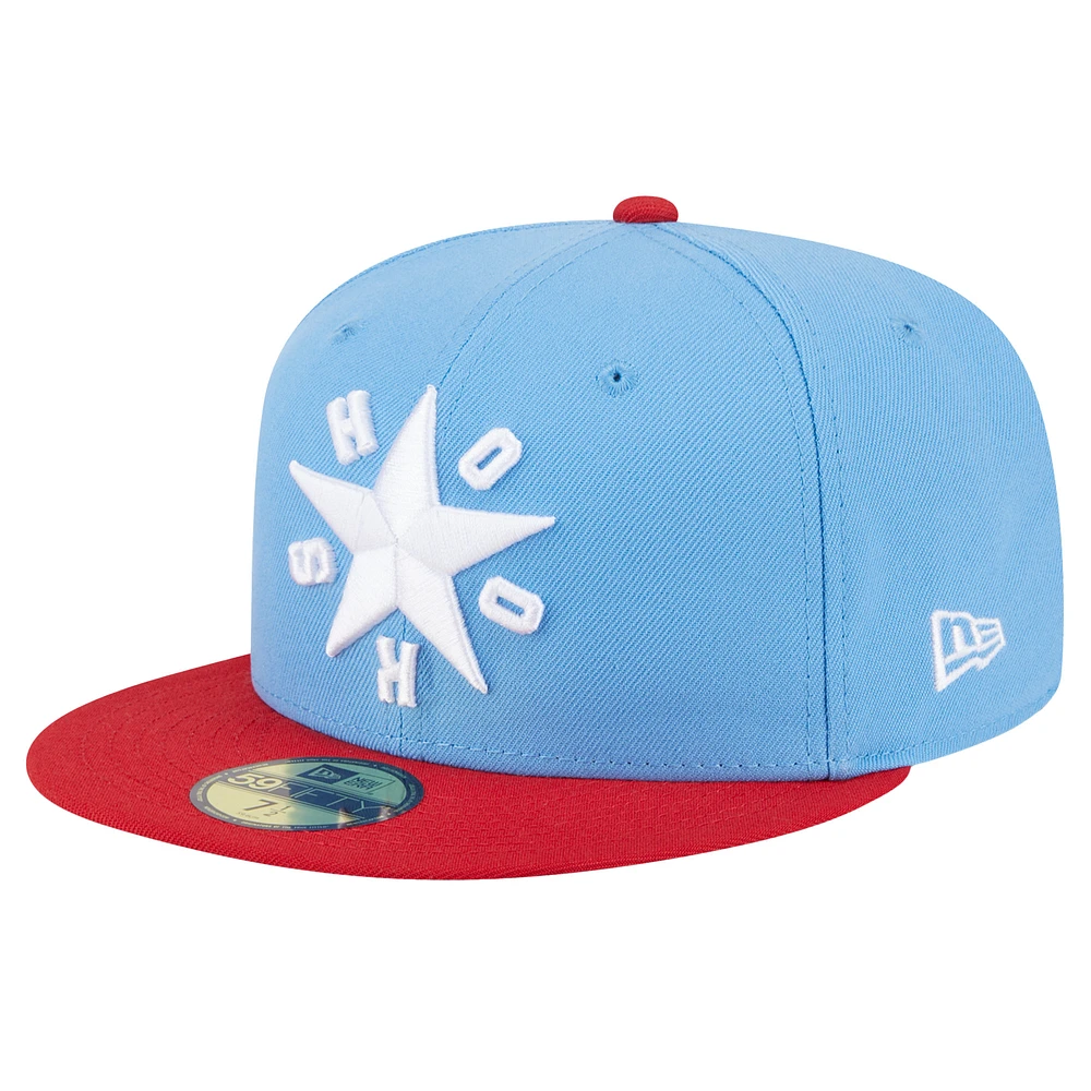 Men's New Era Light Blue Corpus Christi Hooks Authentic Collection 59FIFTY Fitted Hat