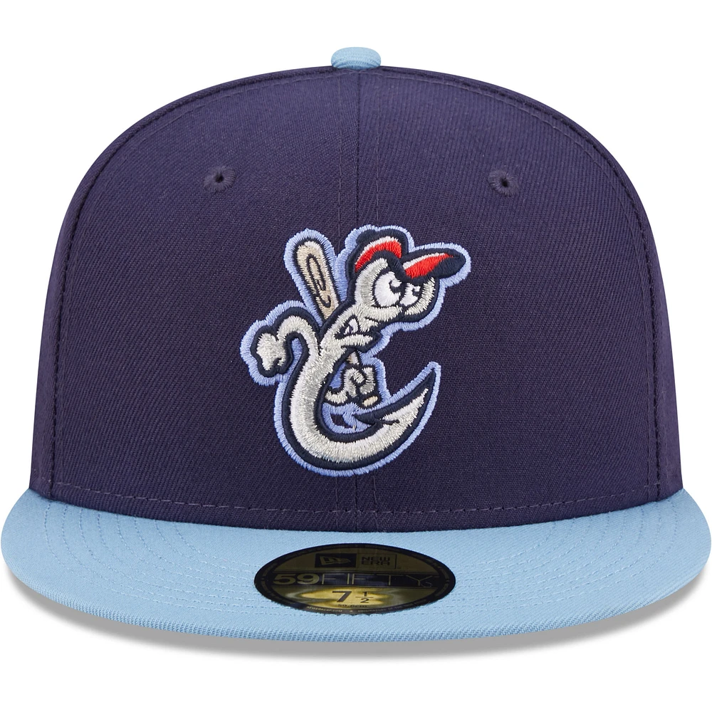 Men's New Era Navy Corpus Christi Hooks Authentic Collection 59FIFTY Fitted Hat