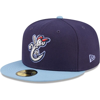 Men's New Era Navy Corpus Christi Hooks Authentic Collection 59FIFTY Fitted Hat