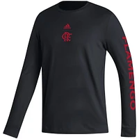 Men's adidas Black CR Flamengo Team Crest Long Sleeve T-Shirt