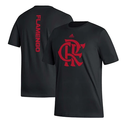 T-shirt adidas CR Flamengo à dos vertical noir pour homme