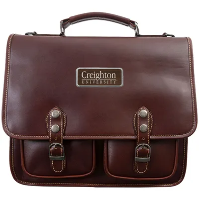 Creighton Bluejays Logo Plate Sabino Canyon Briefcase - Brown