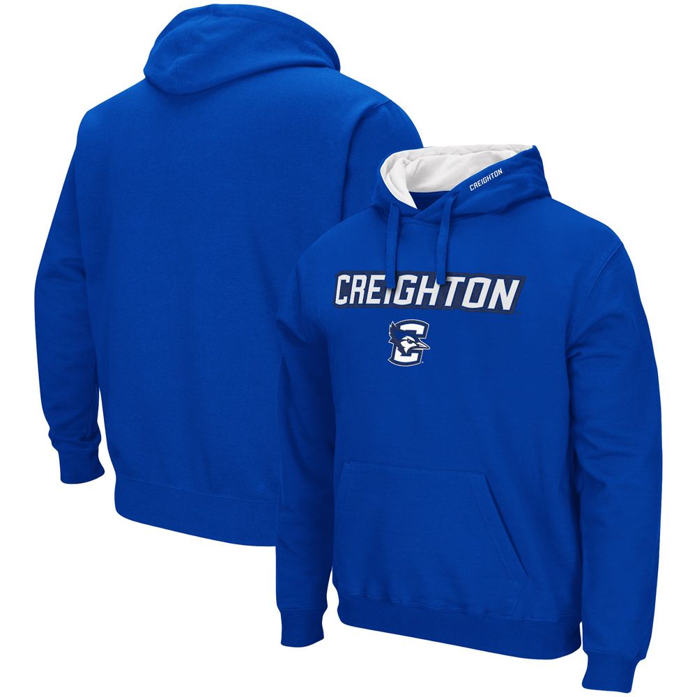 Men's Colosseum Blue Creighton Bluejays Arch and Logo Pullover Hoodie