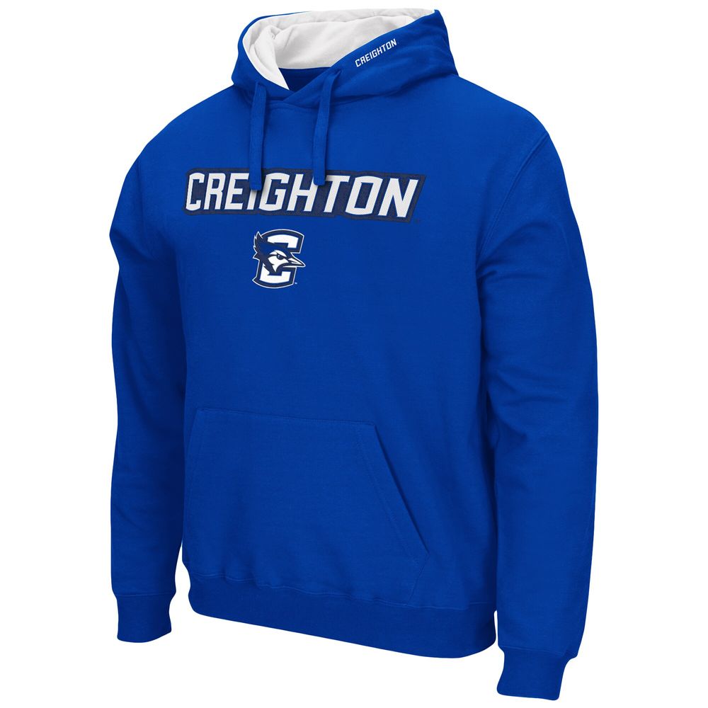 Men's Colosseum Blue Creighton Bluejays Arch and Logo Pullover Hoodie