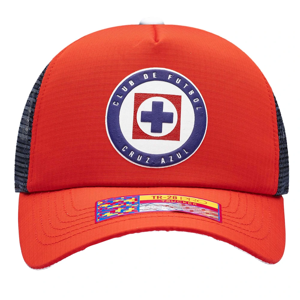 Men's Red Cruz Azul Aspen Trucker Adjustable Hat