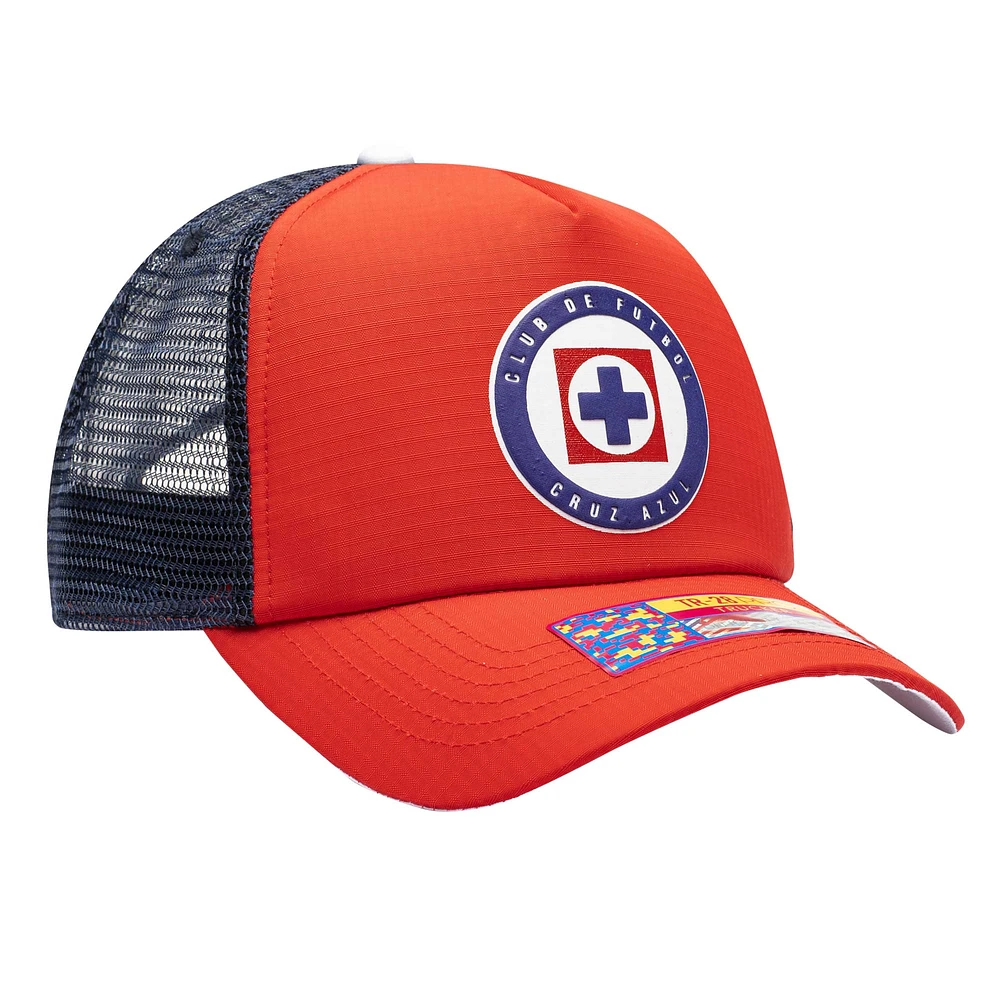 Men's Red Cruz Azul Aspen Trucker Adjustable Hat