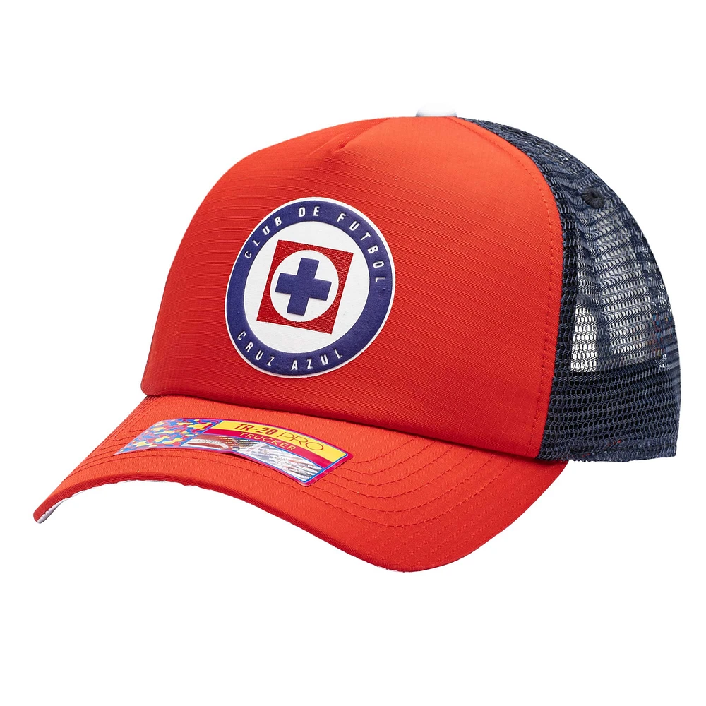 Men's Red Cruz Azul Aspen Trucker Adjustable Hat