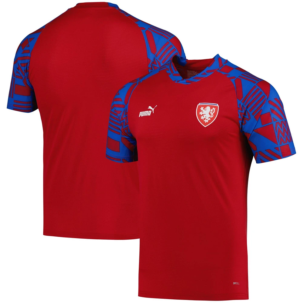 Men's Puma Red Czech Republic National Team Pre-Match V-Neck Top