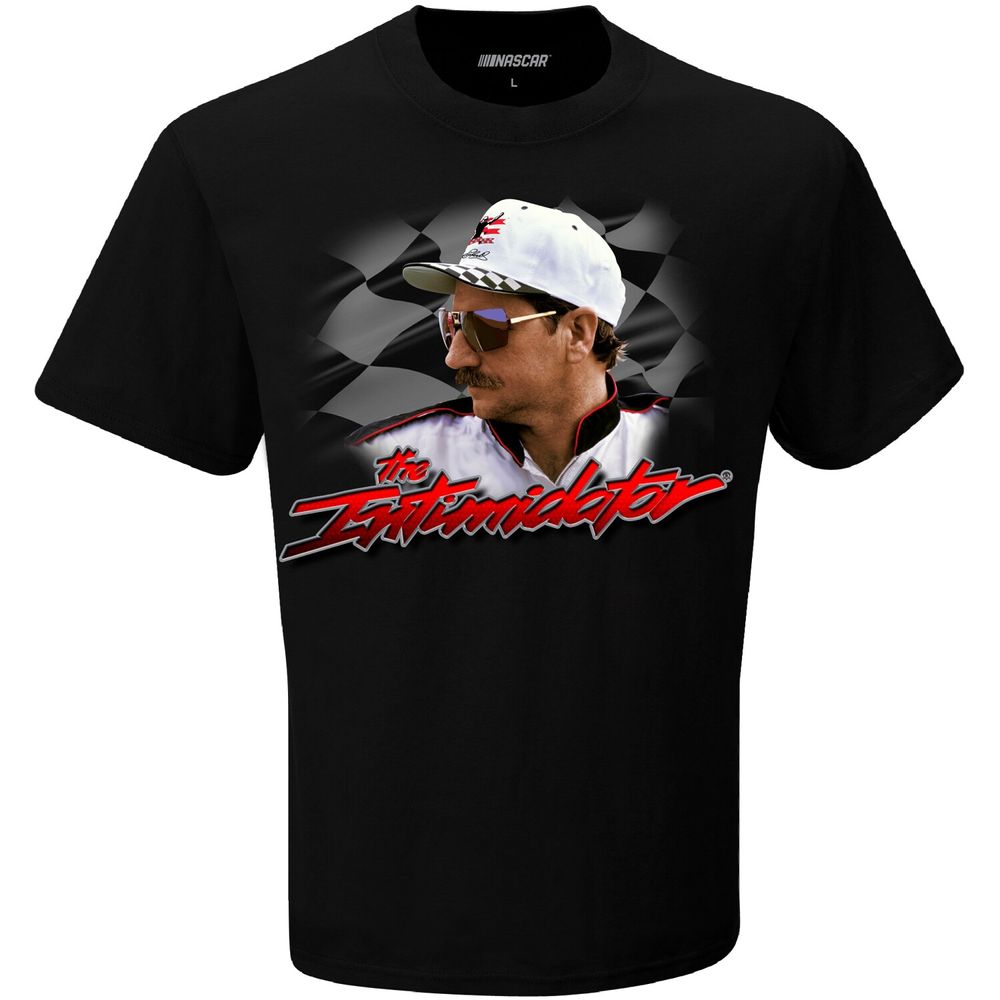 Men's Checkered Flag Black Dale Earnhardt Intimidator T-Shirt