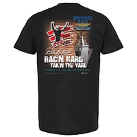 T-shirt de sport à drapeau damier pour hommes, noir, Dale Earnhardt 1995 Goodwrench Brickyard 400, gagnant