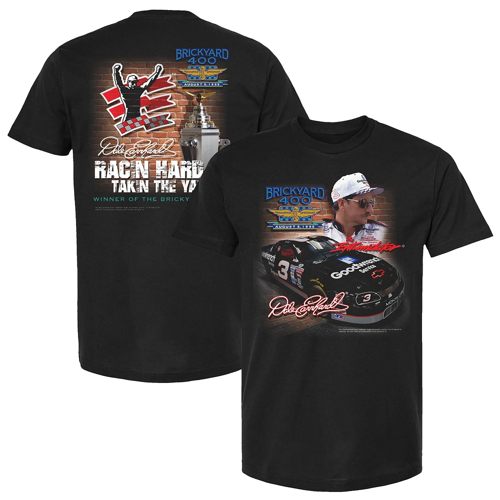 Men's Checkered Flag Sports Black Dale Earnhardt 1995 Goodwrench Brickyard 400 Winner T-Shirt