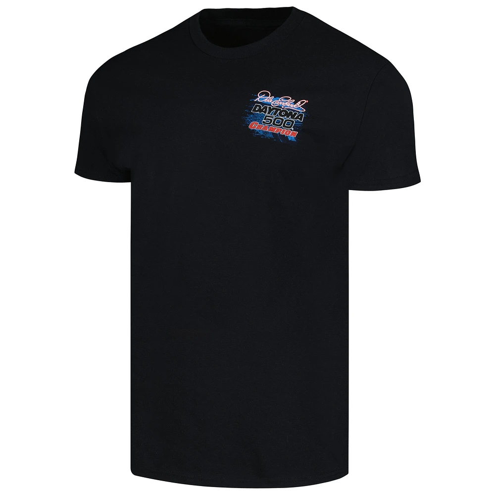 Men's Checkered Flag Sports Black Dale Earnhardt 1998 Daytona 500 Champion Anniversary T-Shirt