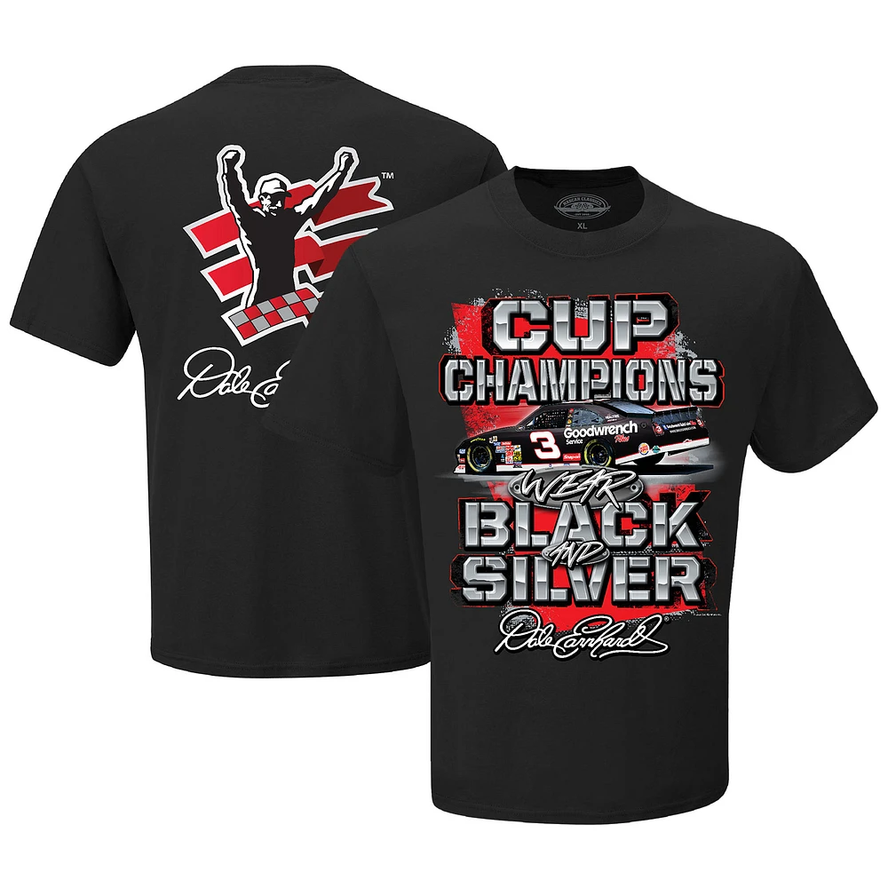 Men's Checkered Flag Sports  Black Dale Earnhardt Champions Wear T-Shirt