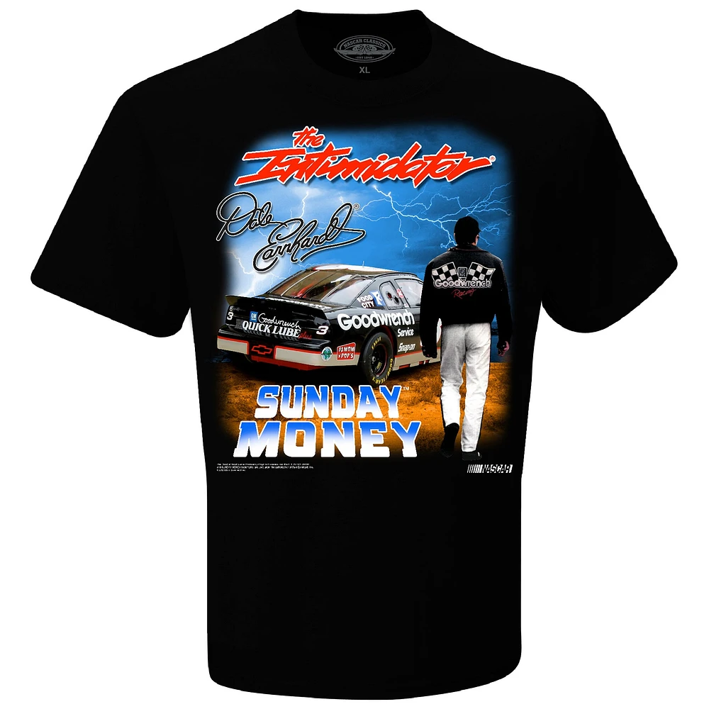 Men's Checkered Flag Sports  Black Dale Earnhardt Sunday Money T-Shirt