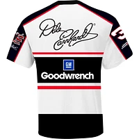 T-shirt d'uniforme sublimé Dale Earnhardt Goodwrench Legend à damier pour homme, blanc/noir