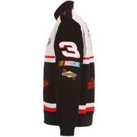 Men's JH Design Black/White Dale Earnhardt Twill Uniform Full-Snap Jacket