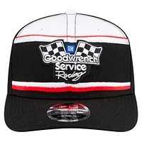 Casquette extensible à boutons-pression Dale Earnhardt Goodwrench Service 9SEVENTY de New Era pour homme, noire et blanche