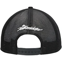 Men's New Era Black Dale Earnhardt Big E Legends 9FORTY A-Frame Trucker Snapback Hat